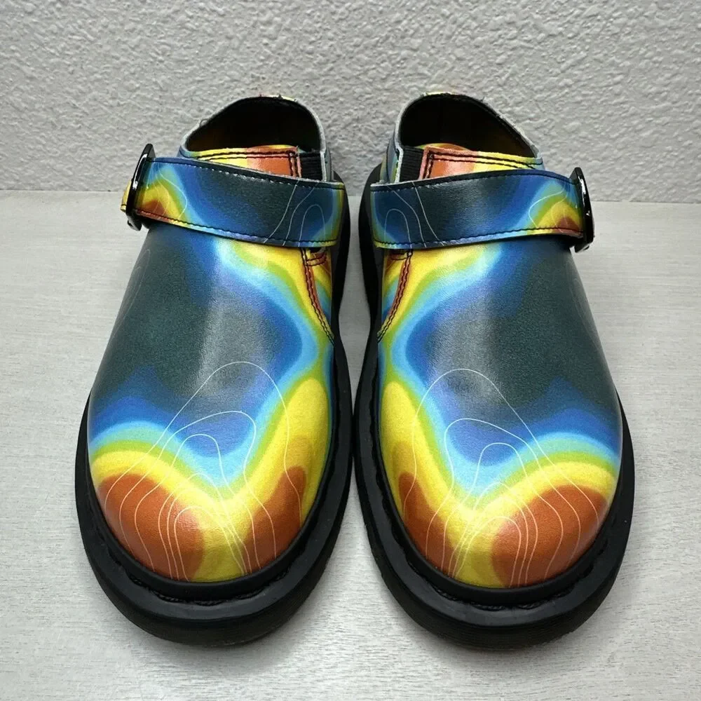 Dr Martens Isham Genix Nappa Reclaimed Thermal Map Leather Slingback Mule M6/W7